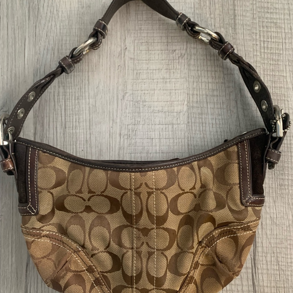 Coach Brown Signature Shoulder Bag Vintage Like New